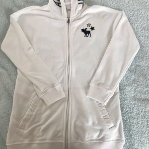 White Abercrombie and Fitch zip up hoodie